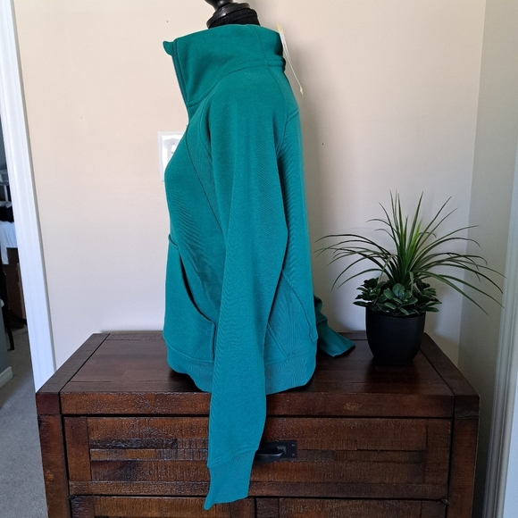 Danskin Half Zip Sweatshirt Green Soft Pullover Top Small Cozy Colorful NWT - Picture 7 of 15